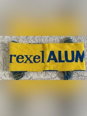 Drexel Alumni Yellow and Blue Woven Logo scarf